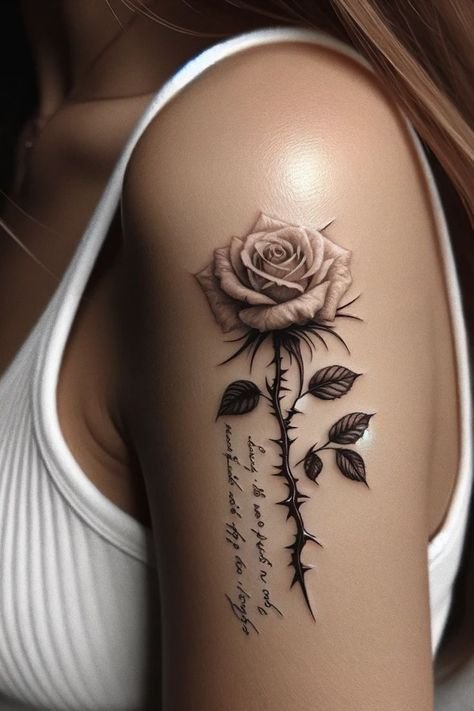 tattoo hoa hồng trên bắp tay đẹp