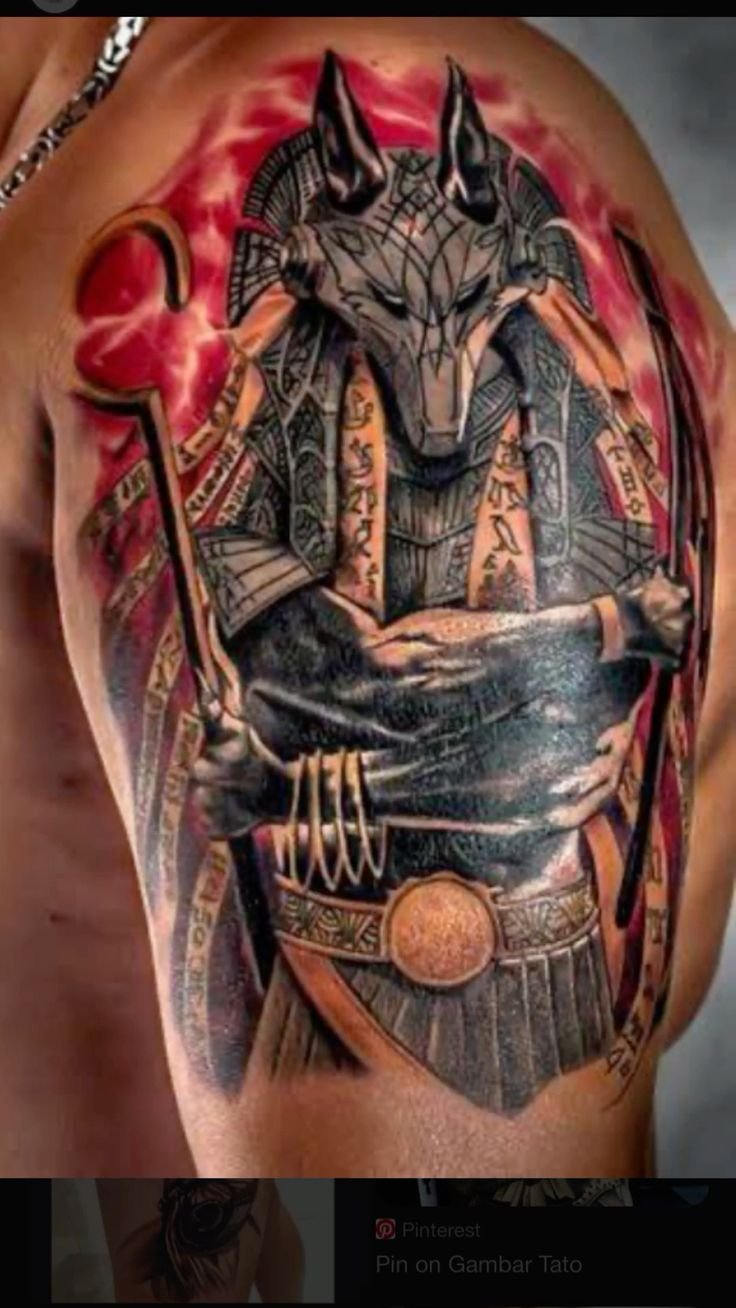 tattoo anubis cực chất ở bắp tay