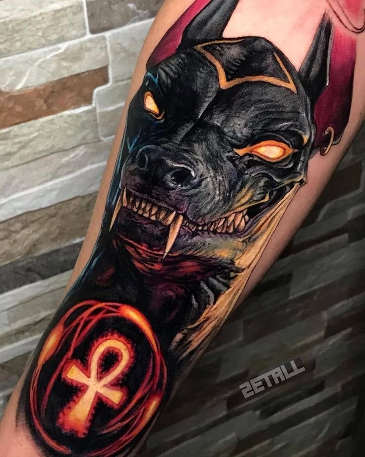 tattoo anubis cực cháy ở chân