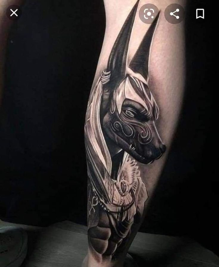 tattoo anubis đường net cực tinh tế