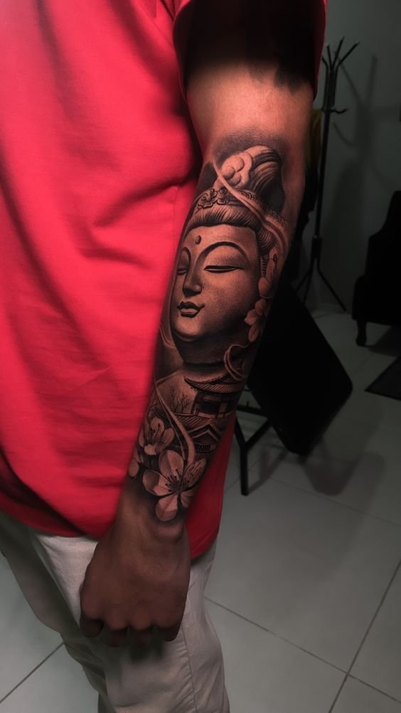 tattoo biểu tượng Phật giáo trên tay cực đẹp