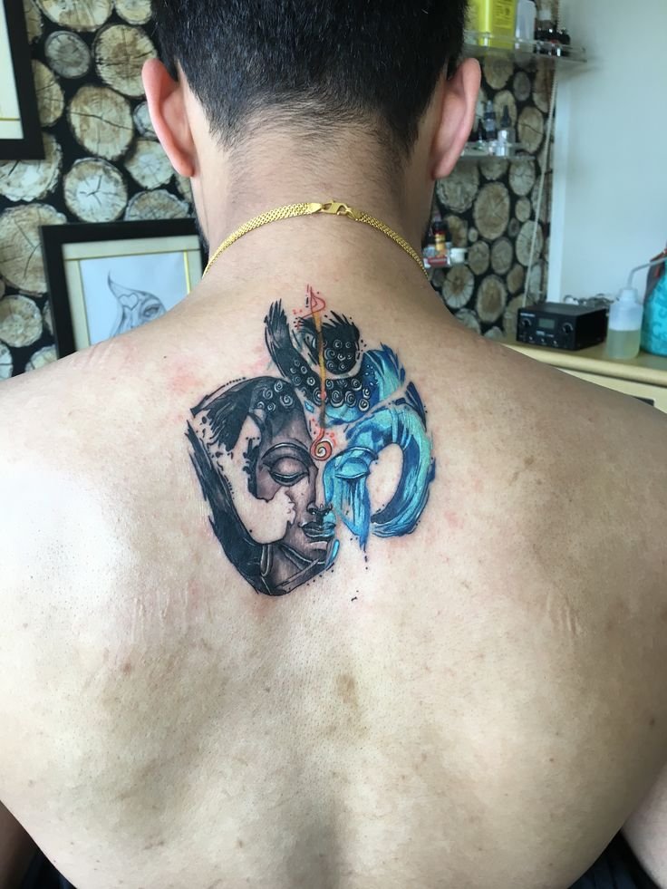 tattoo chữ phạn màu sắc siêu ngầu