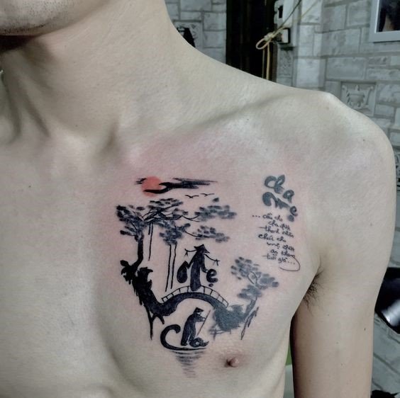 tattoo nghệ thuật biểu lộ tình cảm với đấng sinh thành