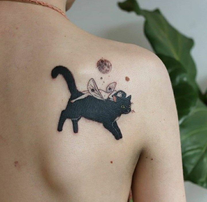 dành cho người thích mèo là ý tưởng tattoo này