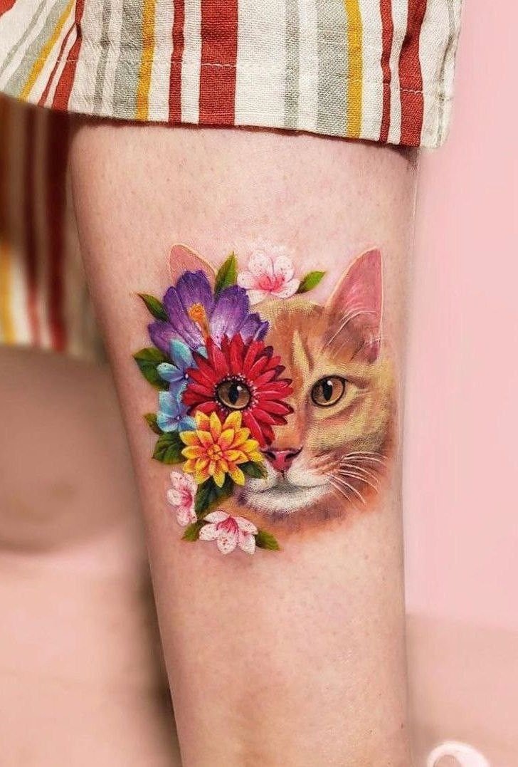 ấn tượng trên đùi với ý tưởng tattoo