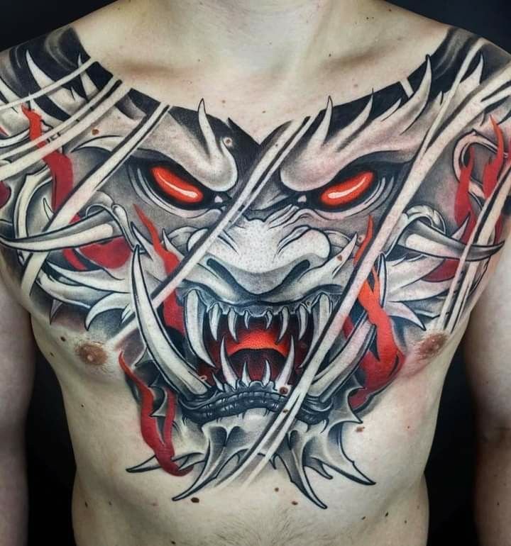 hình xăm full ngực