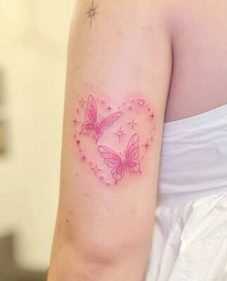 Hình tattoo bướm là sự lựa chọn yêu thích của nhiều bạn nữ