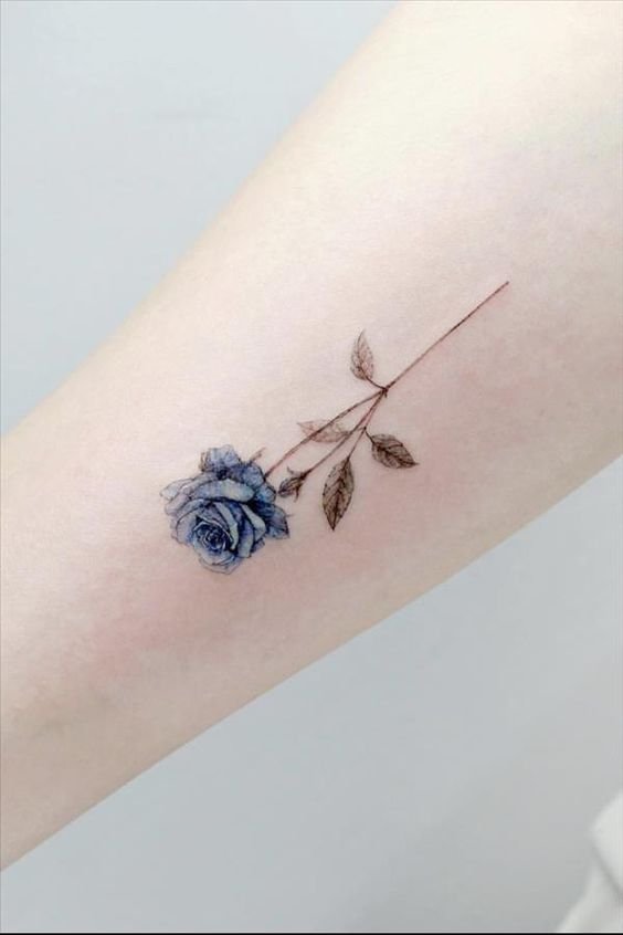 mẫu tattoo cành hoa hồng nhỏ xinh