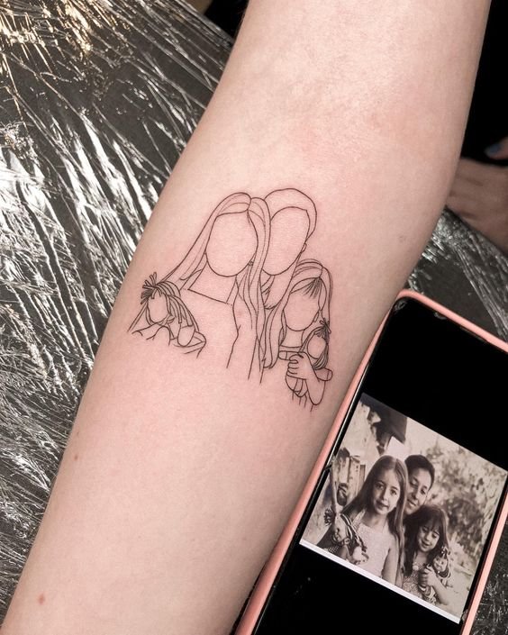 mẫu tattoo của mẹ cùng hai con