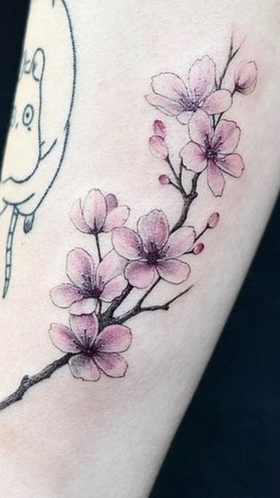 nét đẹp tinh tế của mẫu tattoo hoa đào