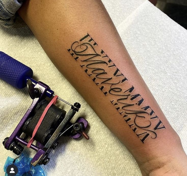 tattoo chữ la mã cực chất trên cánh tay
